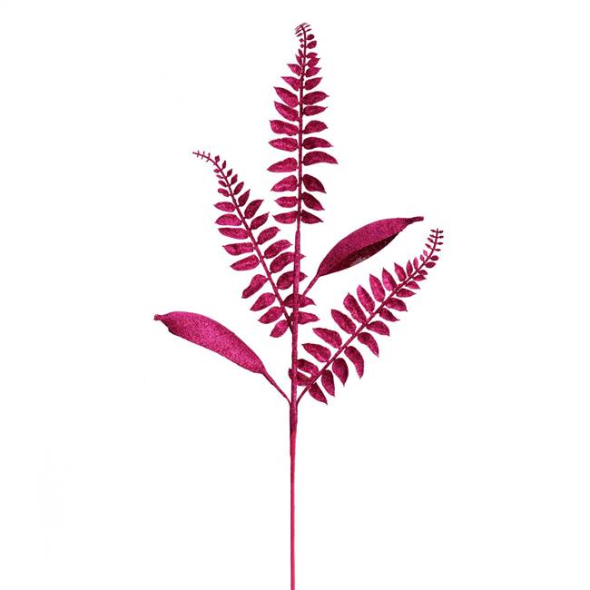 33" Berry Red Fern Leaf Spray 6/Bag