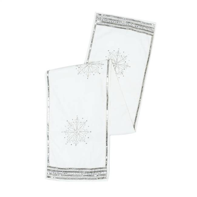 14" x 90" Banded Snowflake Table Runner