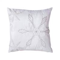 18" x 18" Beaded Snowflakes Pillow