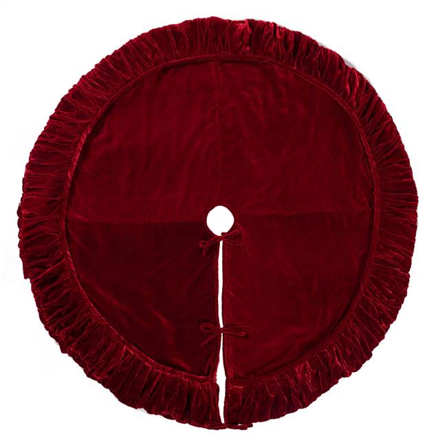 72" Plush Red Velvet Treeskirt