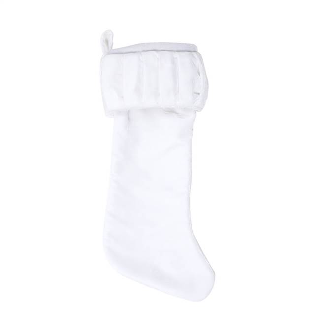 8X19" Plush White Velvet Stocking