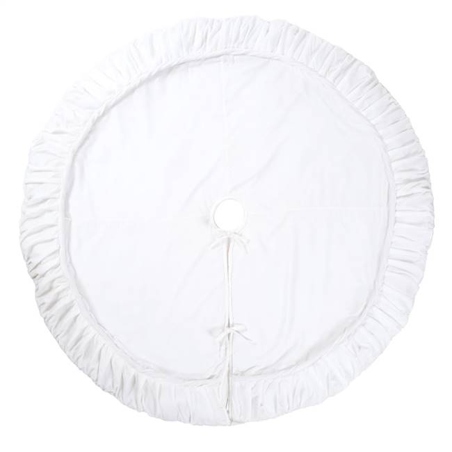 60" Plush White Velvet Treeskirt