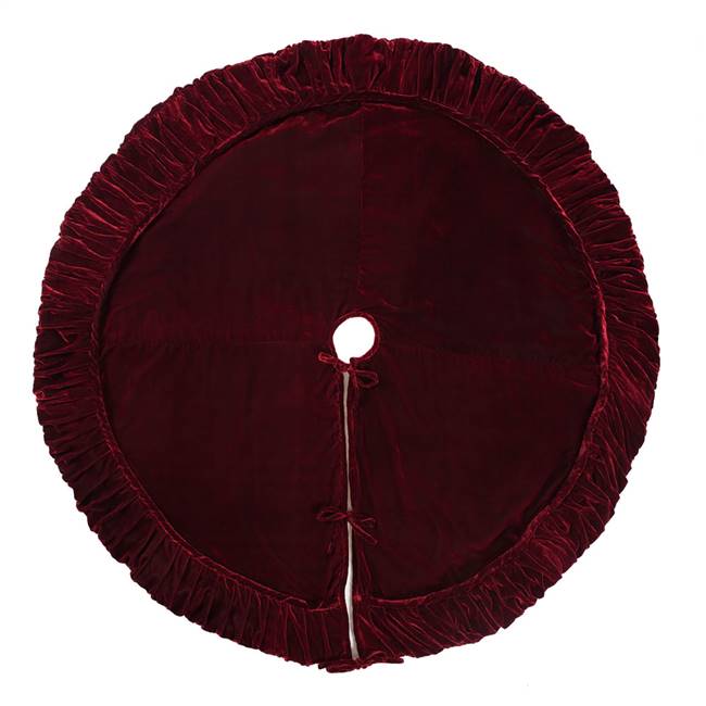 72" Plush Wine Velvet Treeskirt