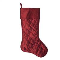 21" Burgundy Quilt Stitch Jewel Stocking