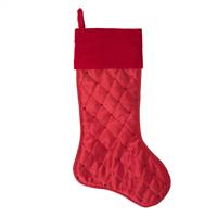 21" Red Quilt Stitch Jewel Stocking