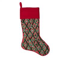 20" Red/Green Sequin Pattern Stocking