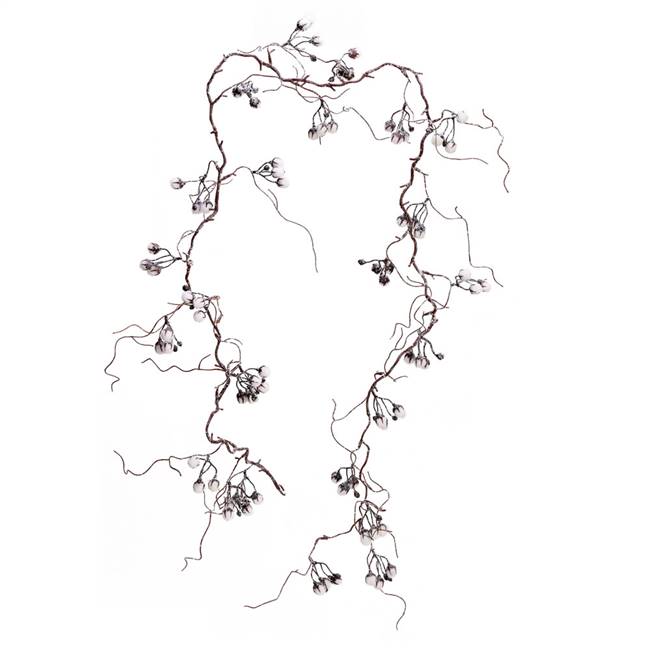 6' White Cotton Frosted Twig Garland