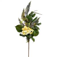 38" Cream Hydrangea Greenery Spray