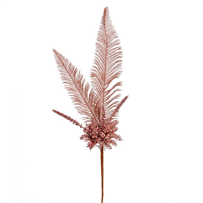 30" Mauve Glitter Fern Berry Spray 2/Bag