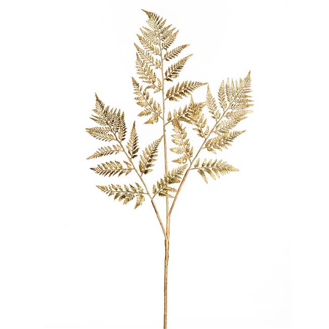 42" Gold Shiny Fern Spray 2/Bag