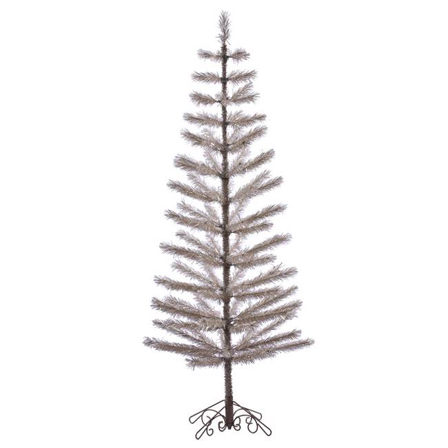 7' x 30" Champagne Feather Tree 90Tips