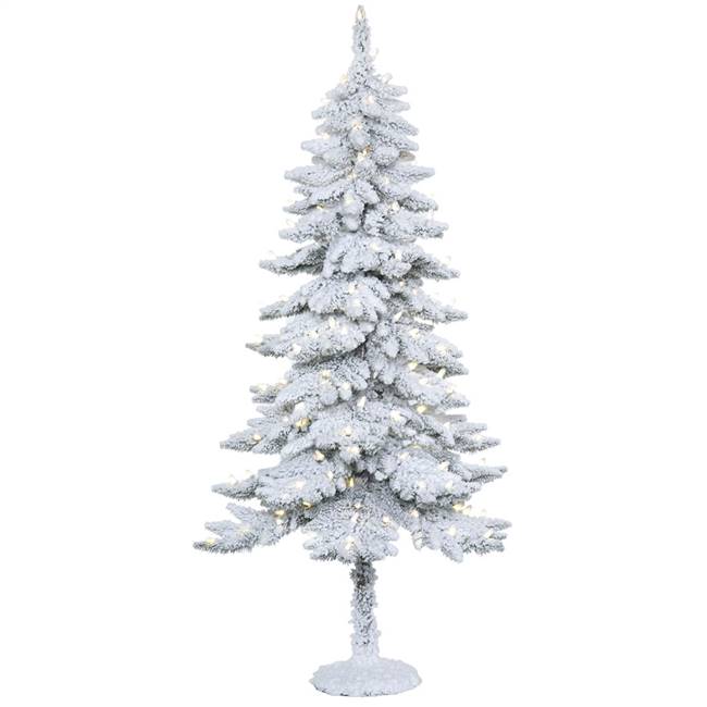 5' x 28" Snowy Alpine Tree 150LED WmWht