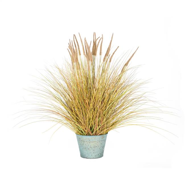 45"x36" Br Dogtail Grass Bush w/Mtl Pot