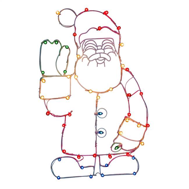 48" x 30" Waving Santa C7 Wire Motif