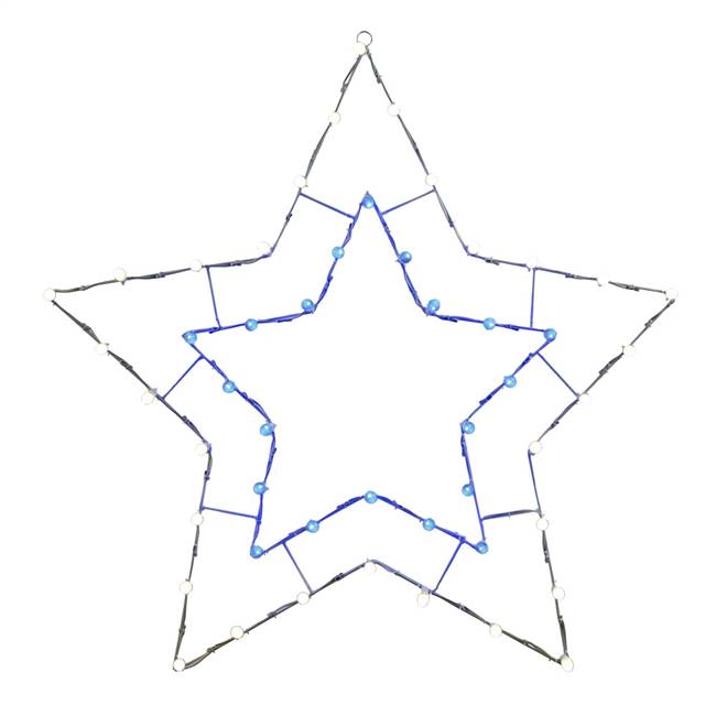 48" x 48" BlueWht 5Pt Star C7 Wire Motif