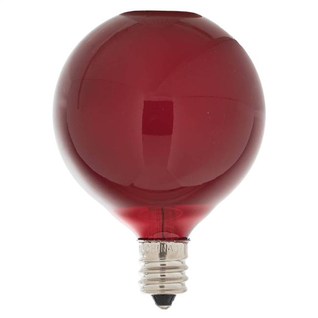 10 Pk Red G50 Bulbs for E12/C7 Socket