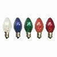 C7 Transparent Multi 130V 5W Bulbs