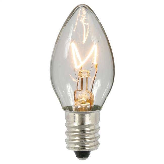 C7 Transparent Clear 130V 5W Bulbs