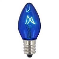 C7 Transparent Blue 130V 5W Bulbs