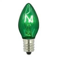 C7 Transparent Green 130V 5W Bulbs