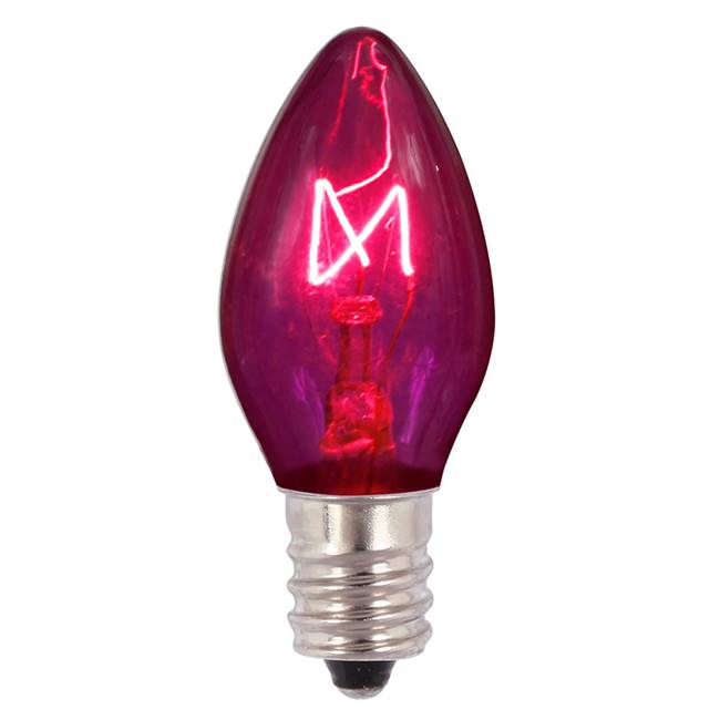 C7 Transparent Purple 130V 5W Bulbs