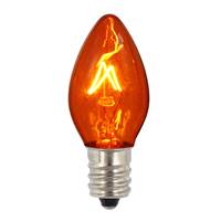 C7 Transparent Amber 130V 5W Bulbs
