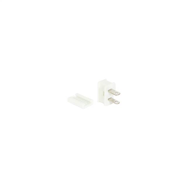 White Male Quick Plug SPT-1 18ga Wire