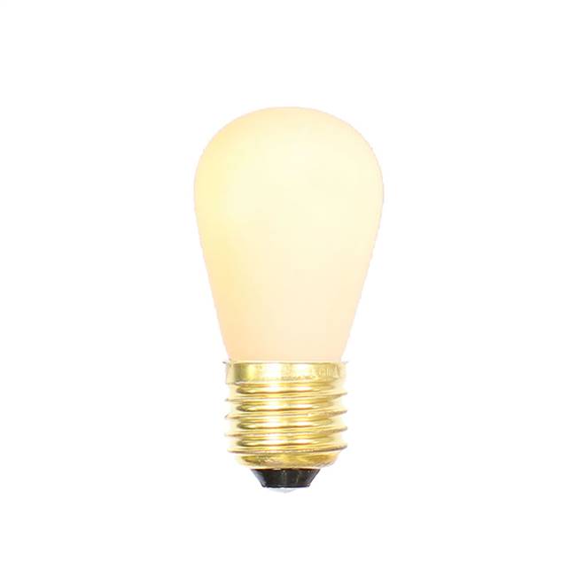 White Ceramic Med Base 130V 11 Watt Bulb