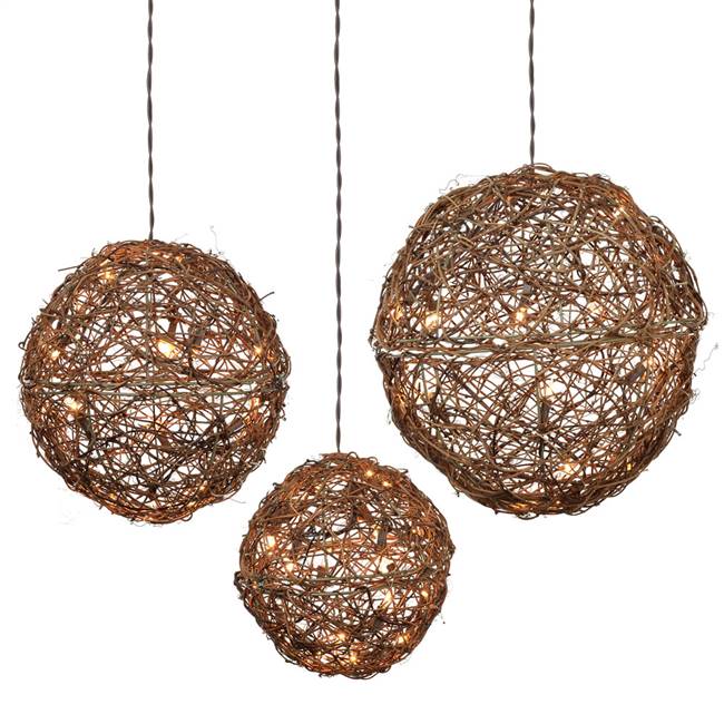 60Lt x 3Pc 8-10-12" Rattan Ball Set