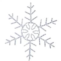 24" LED 160Lt PureWht Forked Snowflake