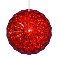 30Lt x 6" LED Red Crystal Ball Outdoor