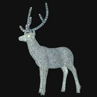 58" x 53" x 16" White Male Deer 2080LED