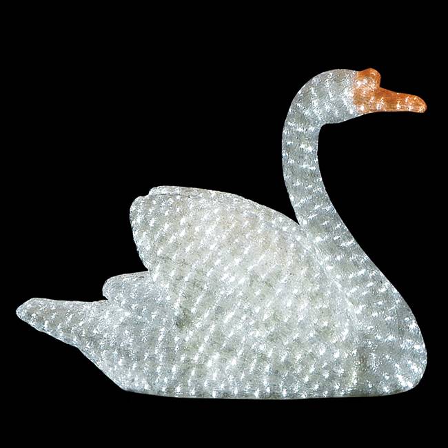 41"x 20"x 26" White Male Swan 1870 LED