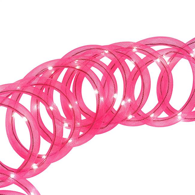 18' Pink Mesh Rope Garl 72LED Pink Lts