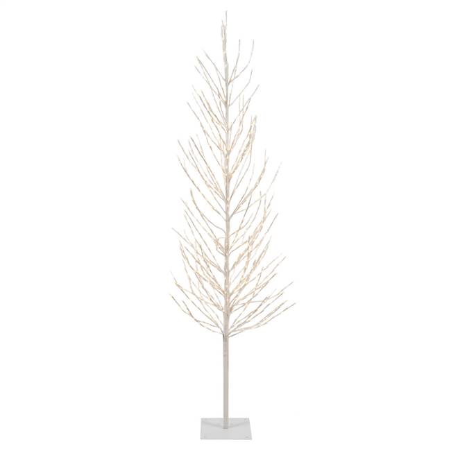 5' White Tree LED336 WmWht Flat Base