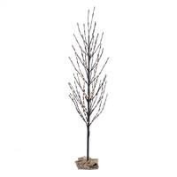 5' Brown Tree LED336 WmWht Flat Base