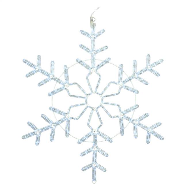 36" PureWht LED Twinkle Forked Snowflake