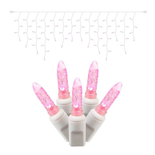 70Lt LED Pink/Ww M5 Icicle EC Set 9'L