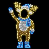 6.9' LED Blue Deer Photo Tinsel Motif