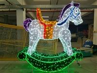 8' x 6' LED 3D Tinsel Rocking Horse