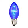 C7 LED Blue Glass Transp Bulb 25/Box