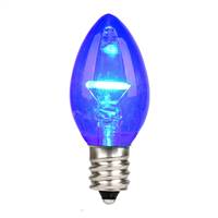 C7 LED Blue Glass Transp Bulb 25/Box
