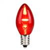 C7 LED Red Glass Transp Bulb 25/Box