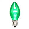 C7 LED Green Glass Transp Bulb 25/Box