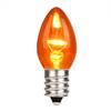 C7 LED Orange Glass Transp Bulb 25/Box