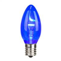 C9 LED Blue Glass Transp Bulb 25/Box