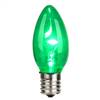 C9 LED Green Glass Transp Bulb 25/Box