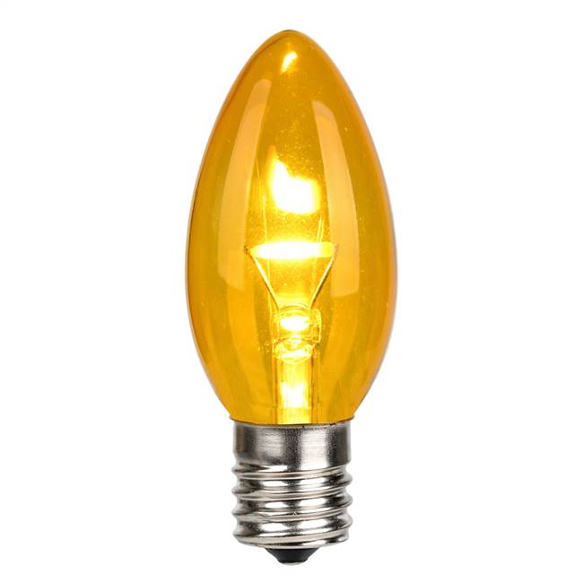 C9 LED Yellow Glass Transp Bulb 25/Box