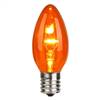 C9 LED Orange Glass Transp Bulb 25/Box