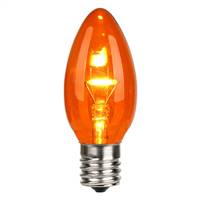 C9 LED Orange Glass Transp Bulb 25/Box